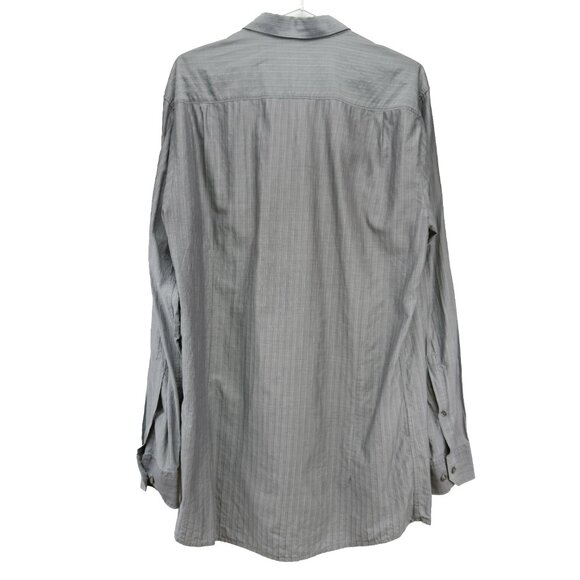 HUGO by Hugo Boss Slim Fit Gray Vertical Pinstripe Button-Down Shirt Size XL - Picture 2 of 4